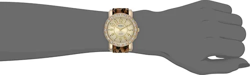 Vista 4 de Accutime XOXO XO9065 Reloj analógico de cuarzo analógico para mujer, tono dorado con correas intercambiables