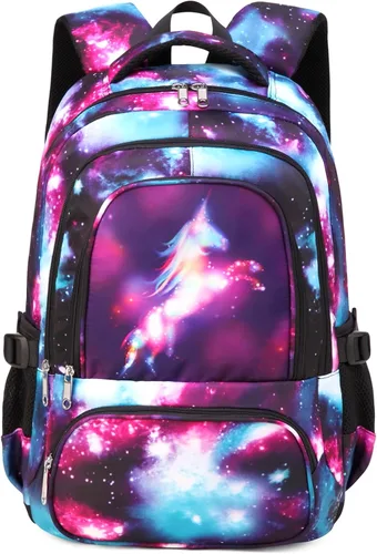 Vista 9 de BLUEFAIRY Mochila infantil para niños, bolsas para libros para primaria, primaria, escuela secundaria, bolsas de libros para adolescentes Azul