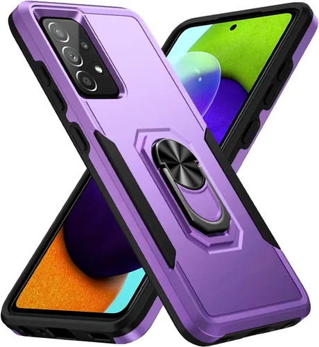 Vista 10 de Funda para Samsung Galaxy A52 5G Galaxy A52 4G con anillo de soporte, resistente protección de grado militar a prueba de golpes para Galaxy A52 5G