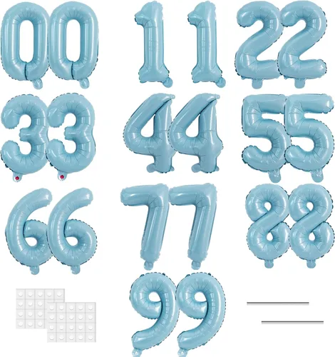 Vista 18 de TONIFUL Globos grandes de 50 pulgadas con números dorados del 0 al 9, globo digital grande de Mylar número 8 digital ocho para fiestas