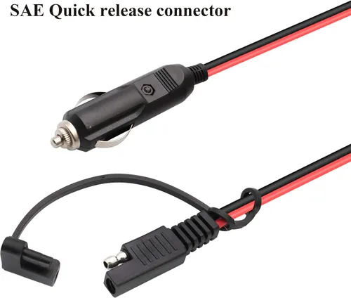 Vista 5 de Cable de cargador para encendedor de cigarrillos SAE, 16 AWG 12 V, enchufe macho a SAE de 2 pines, conector de desconexión rápida, adaptador