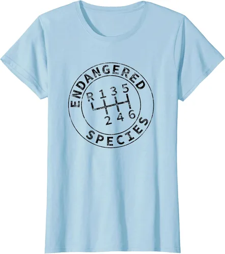 Vista 35 de Endangered Species Stick Shift Manual Transmission Drivers T-Shirt Baby Blue
