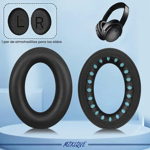 Vista 4 de QC35 - Almohadillas de repuesto para auriculares Bose QuietComfort 35 II y QC35 y más (negro)