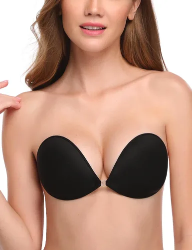 Vista 15 de Wingslove - Sujetador adhesivo, reutilizable, sin tirantes, autoadhesivo, invisible, push-up, para vestido sin espalda Marfil