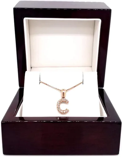 Vista 211 de Collar colgante con letra inicial de diamantes en oro amarillo de 14k (1/10 quilates) 18 pulgadas
