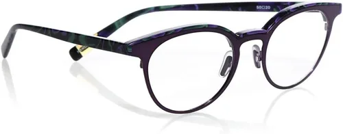 Vista 3 de eyebobs Gafas de lectura unisex de alta calidad para hombres y mujeres Gafas redondas para mujer Frente morado/morado y verde con patillas moradas