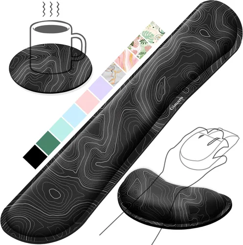 Vista 17 de Gimars Reposamuñecas para mouse, soporte de muñeca Pop It Fidget para aliviar la presión del mouse, almohadilla ergonómica de espuma viscoelástica