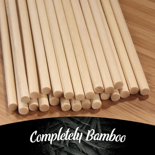 Vista 5 de BambooMN - Brochetas multiusos de bambú para alimentos de punta afilada de 5 mm - 6.5" (16.5cm) - 100 piezas