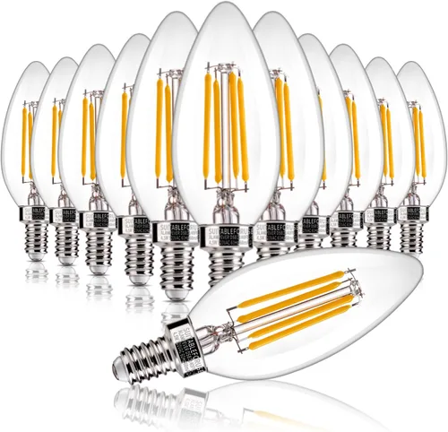Vista 19 de ALAMPEVER Paquete de 6 bombillas para lámpara de techo, equivalente a 40W, foco E12 de candelabro, foco LED regulable de 330 lm, 2200 K blanco