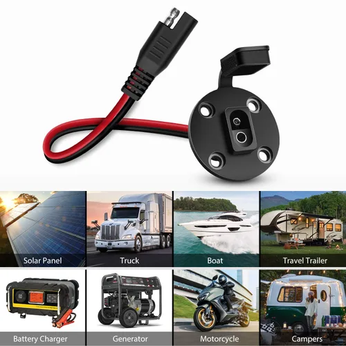 Vista 6 de Nilight Paquete de 2 conectores de enchufe de alimentación SAE de 12 AWG, puerto de pared lateral, conexión rápida, conector de montaje empotrado