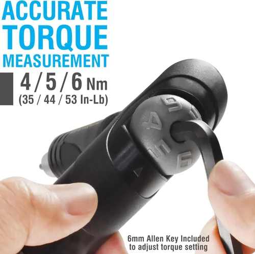 Vista 2 de MARQUE Llave dinamométrica ajustable para bicicleta – 4, 5, 6 Nm dial portátil mini bicicleta multiherramienta herramienta Allen herramienta clave