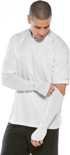 Vista 4 de Coolibar Manga de rendimiento Backspin UPF 50+ para hombre, color gris elegante, XXL, color liso, protección solar