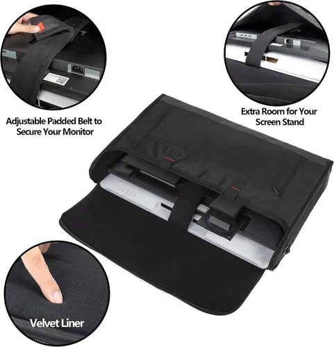 Vista 2 de Trunab Estuche de transporte para monitor de 24 a 27 pulgadas, bolsa de viaje acolchada con capacidad para hasta 2 pantallas LCD/televisores,