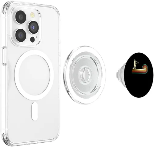 Vista 4 de Pickleball retro vintage Pickleball paddles Sunset gift PopSockets MagSafe PopGrip for iPhone