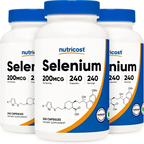 Vista 9 de Nutricost Selenio 200mcg, 240 cápsulas vegetales (2 botellas) - Sin OMG, sin gluten, L-selenometionina