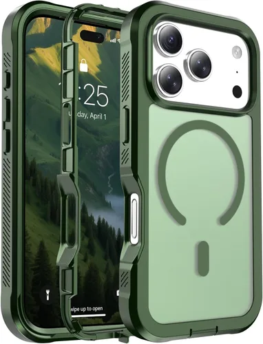 Vista 134 de Funda magnética para iPhone 17, protección resistente, color blanco antiguo
