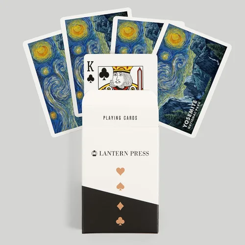 Vista 6 de Lantern Press Yosemite National Park, California, Starry Night, 52 Playing Cards for Adults, Poker Size Card Deck