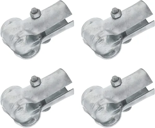 Vista 9 de VIVIDA Abrazaderas de riel de extremo de 1-3/8" x 1-3/8" 2 piezas, Abrazaderas de panel de enlace de cadena T, Conectores T de tubería galvanizada