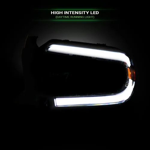 Vista 5 de 7422452258250 Compatible con Toyota Tundra SR / SR5 / Limited/TRD PRO DRL 2014-2021 - Tira de luces LED con reflector ámbar