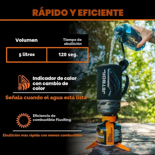 Vista 4 de Jetboil Flash Java - Estufa portátil de hervir rápido y prensa de café para acampar y mochileros, encendido automático de 1 paso, quemador