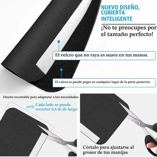Vista 3 de Juego de 6 fundas para manijas de puerta de refrigerador, recortables, lavables, fundas para manijas de electrodomésticos, protector de manija