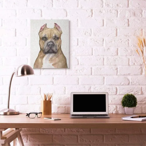 Vista 3 de Stupell Industries Pintura de acuarela de animales para mascotas Pit Bull