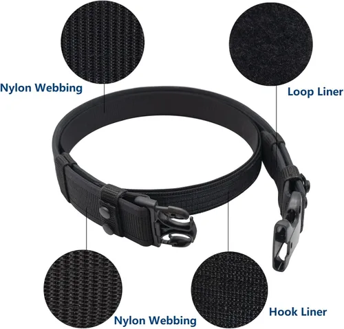 Vista 5 de Cinturón de servicio para policía policía seguridad oficial correccional 2"/2.25" ancho táctico exterior e interno cinturón