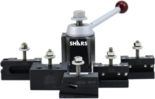 Vista 4 de Shars AXA - Juego de 6 postes de herramientas de cambio rápido tipo cuña para torno de 6 a 12 pulgadas 202-9474C M