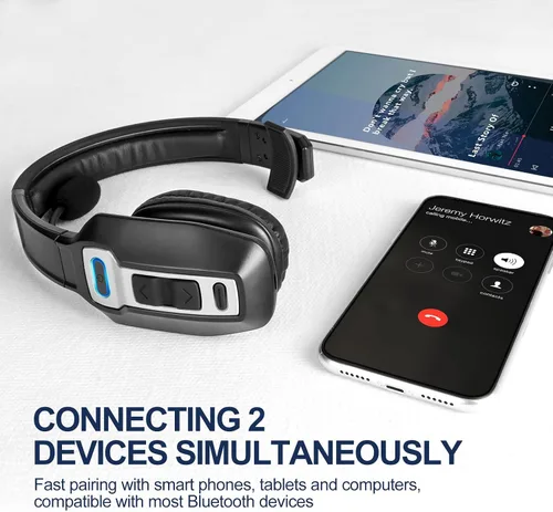 Vista 4 de Sarevile Auriculares Bluetooth Trucker, V5.2 inalámbricos con micrófono mejorado con cancelación de ruido AI, auriculares Bluetooth con silencio