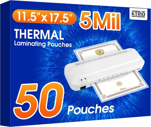 Vista 11 de KTRIO Paquete de 25 hojas de laminación, capacidad para hojas de 11 x 17 pulgadas, bolsas de laminación térmica de 5 mil, hojas laminadas de 11.5 x
