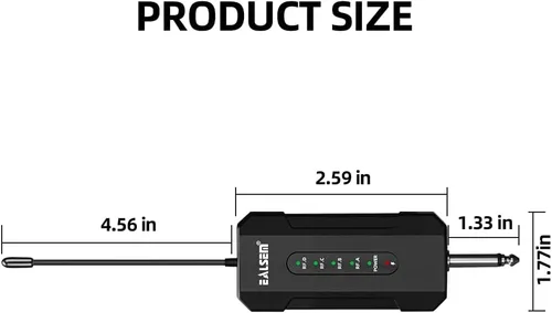 Vista 3 de ES-384 Sistema de Micrófono Inalámbrico de Mano UHF de 4 Canales - Rango de 164 pies, Receptor Recargable, Plug-and-Play para Karaoke y Espectáculos