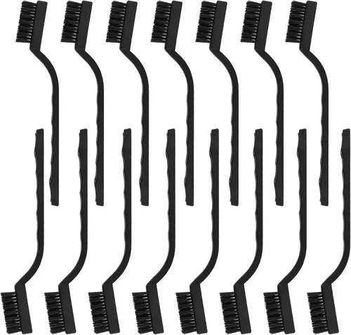 Vista 9 de Topbuti Juego de 15 cepillos de alambre de latón para limpiar la oxidación de la escoria de soldadura, juego de cepillos de cerdas de alambre