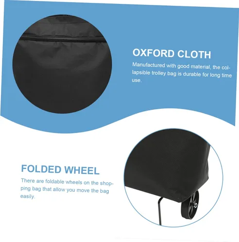 Vista 8 de Cabilock Bolsa de la carretilla Bolsa de compras plegable con ruedas Bolsa de comestibles plegable Bolsa de lavandería