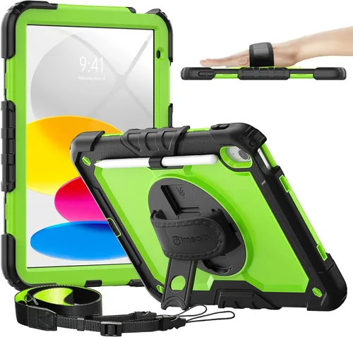 Vista 16 de Timecity - Funda para iPad de 9ª/8ª/7ª generación, de 10.2 pulgadas, funda protectora resistente con protector de pantalla, soporte giratorio Negro