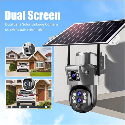 Vista 4 de Cámara de seguridad PTZ solar 6K 4G Zoom 4G 10X Añadir 64G