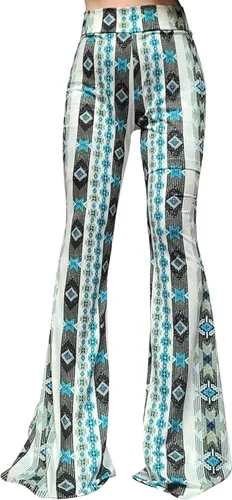 Vista 109 de ShopMyTrend - Pantalones de yoga largos con piernas anchas y acampanadas estilo palazzo, con cintura alta, para mujer