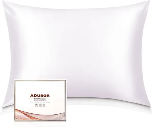 Vista 27 de Adubor Funda de almohada 100% de seda, fundas de almohada de seda de morera, 22 fibras de grado Momme 6A, funda de almohada de seda para la salud