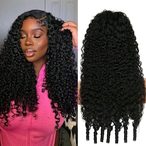 Vista 9 de 13x4 Pelucas de encaje frontal de cabello humano de ondas profundas con densidad del 250%, pelucas de encaje frontal rizadas profundamente
