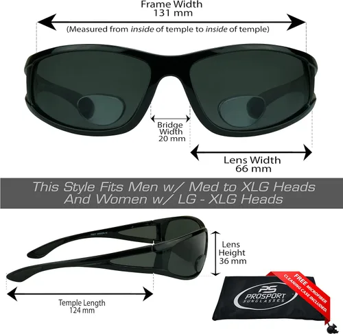 Vista 2 de proSPORT Pesca Polarizada Bifocal Sunglass Mens Anti-Glare Side Shield Pescador