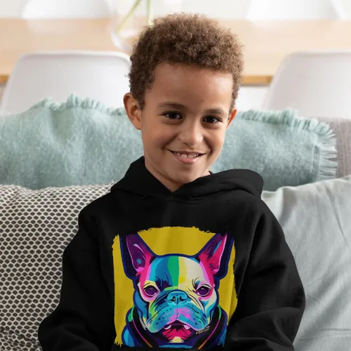 Vista 3 de Sudadera con capucha de perro de dibujos animados para niños pequeños - Sudadera con capucha para niños pequeños - Sudadera con capucha estampada