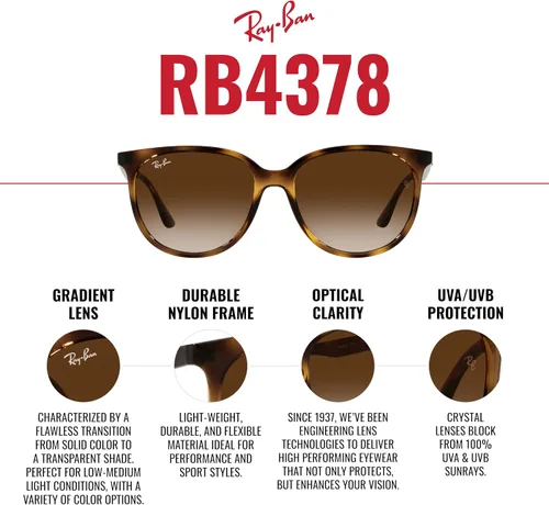 Vista 5 de Ray-Ban Gafas de sol cuadradas Rb4378 para mujer