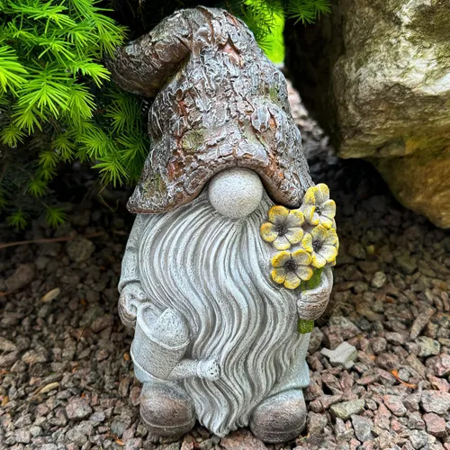 Vista 7 de Mood Lab Gnomo de jardín – Figura de gnomo de llave – Estatua de césped de 9.25 pulgadas – para decoración al aire libre o de la casa