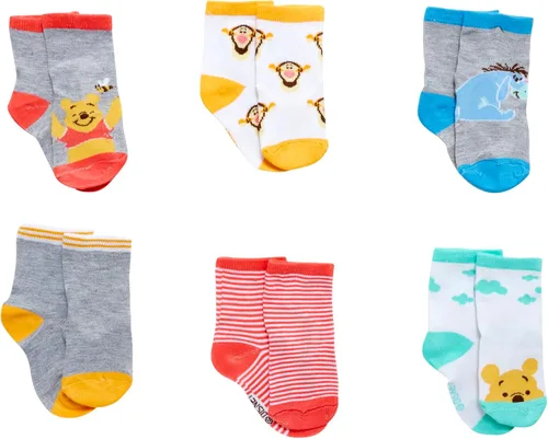 Vista 4 de Disney Calcetines de Mickey Mouse para bebés y niños, paquete de 24 calcetines para recién nacidos, para bebés (tamaño 0-24 meses)