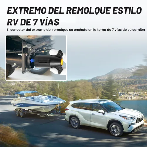 Vista 4 de MECMO Enchufe de Remolque RV de 7 Pines con Empalme de Reemplazo del Lado del Remolque Extremo Macho de 7 Vías Redondo Estilo RV Conector de Arnés