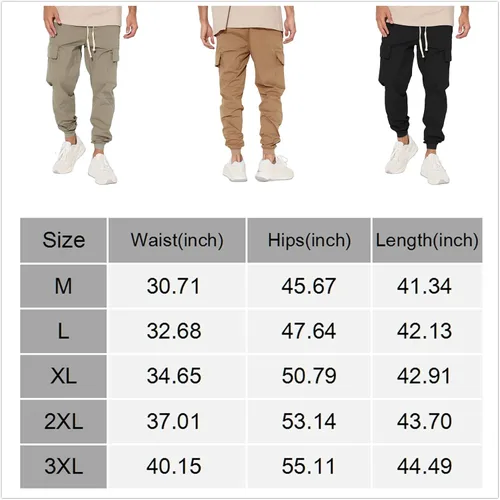 Vista 4 de Pantalones deportivos de moda para hombre, pantalones de senderismo con cordón, pantalones deportivos largos para entrenamiento de gimnasio