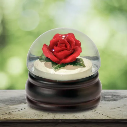 Vista 2 de Globo de agua de seta rosa roja The San Francisco Music Box Company