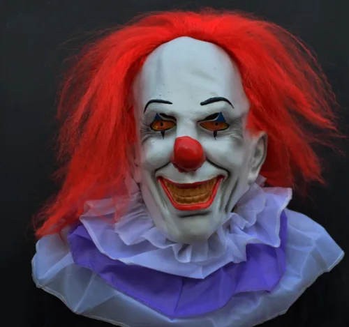 Vista 2 de Acid Tactical Máscara de miedo para Halloween de payaso malvado máscara de látexClásica, payaso de IT