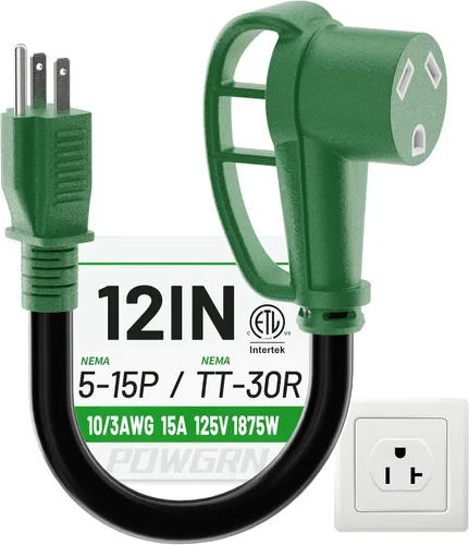 Vista 9 de POWGRN Cable adaptador RV de 50 amperios a 30 amperios de 12 pulgadas Amarillo