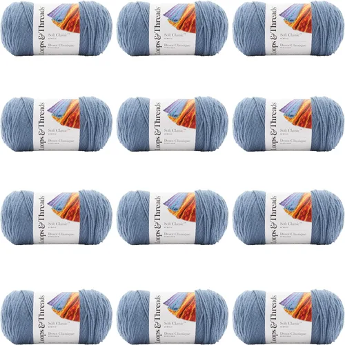 Vista 31 de MICHAELS Paquete de 12: Hilo sólido Soft Classic™ de Loops & Threads®