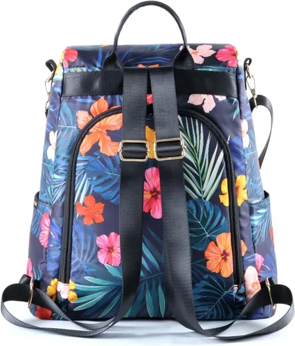Vista 4 de Mochila para mujer, impermeable, de nailon, antirrobo, diseño de moda, grande, 15 pulgadas, convertible